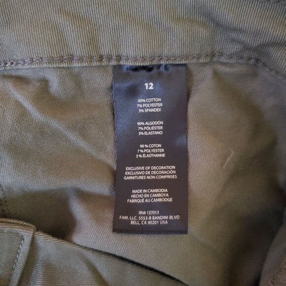 Banana Republic Womens Olive Green Utility Pants Size 12 Cotton Blend With Pocke - Picture 6 of 8